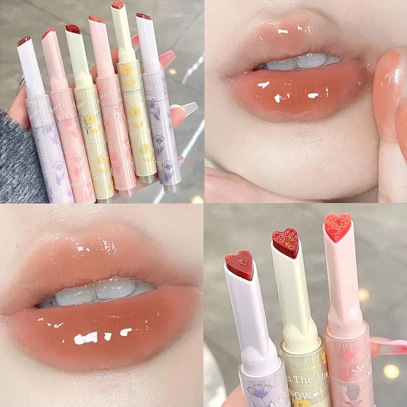 Mirror Gloss Lipstick Pen Heart Shape Lip Plumper Guava Cher - 图1