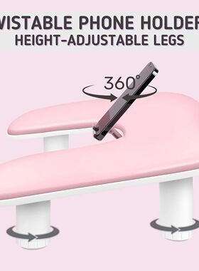 1pcs Pink Height Nail Arm Rest with Rotating Phone Holder PU