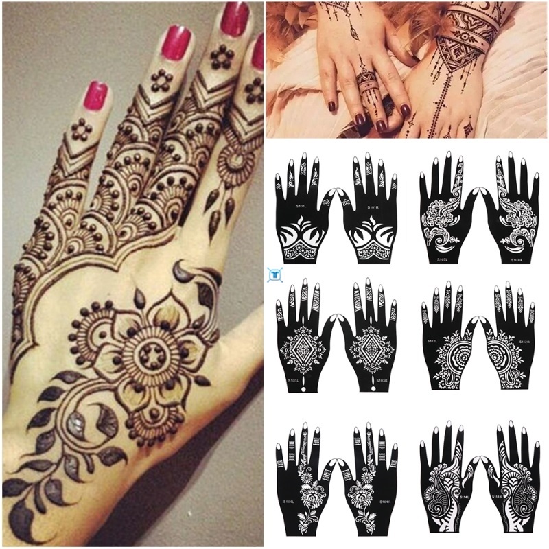 Henna Stencil Temporary Hand Tattoo Body Art Sticker - 图1