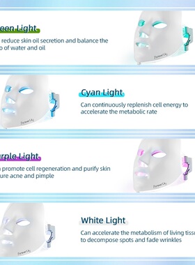Foreverlily Minimalism 7 Colors LED Facial Mask Photon Thera