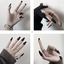 Matte Red Black White False nails with Nail extension