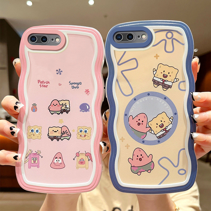 适用于苹果7Plus手机壳可爱女生iph0ne8plus软套爱疯7plus搞怪iphone8plus卡通a1661网红pg8p硅胶软ins风波浪 - 图0