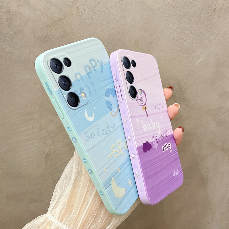 适用于opporeno5手机壳新品可爱网红reno55G全包边opooreno5硅胶软油画poop彩绘爱心0pp0防摔ren05个性潮情侣 - 图2