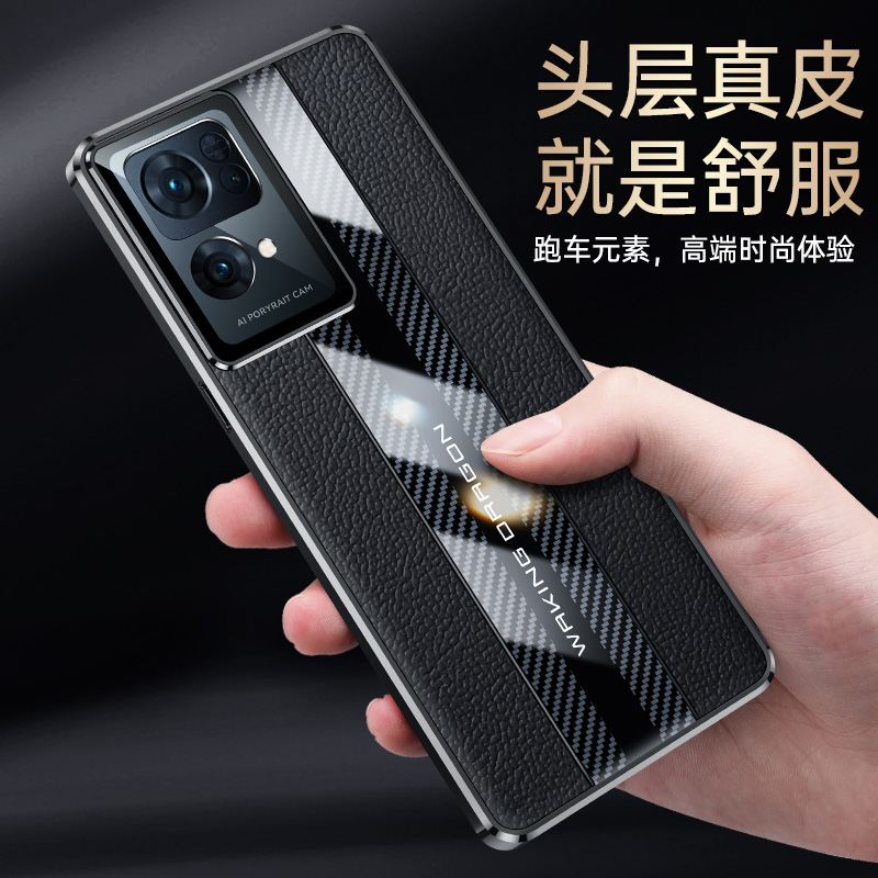 适用opporeno6pro手机壳奢华女壳PEPM00真皮ren06pro防摔镜头reno6p皮套rone6por商务软壳pepm00男士个性保护-图1