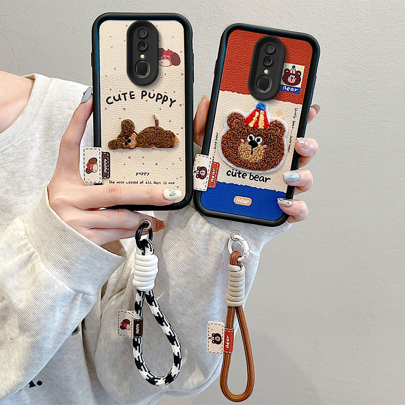 适用OPPOF11手机壳刺绣皮纹男女opopF11情侣卡通可爱女oppif11保护套新款ooppf11日韩手绳0ppo个性时尚学生潮 - 图0