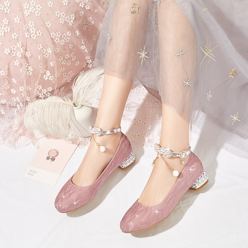 女童公主鞋2025春夏新款小女孩高跟鞋礼服走秀单鞋中大童水晶鞋子,淘宝优惠券,粉丝福利购,淘宝优惠卷