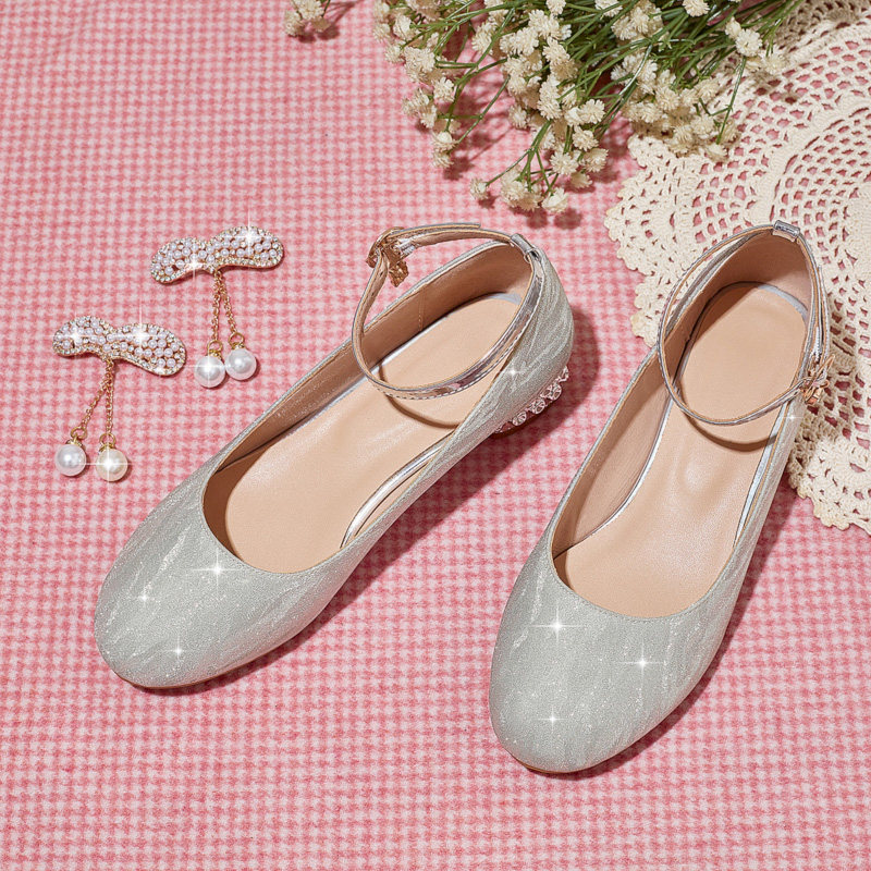 女童公主鞋2025春夏新款小女孩高跟鞋礼服走秀单鞋中大童水晶鞋子,淘宝优惠券,粉丝福利购,淘宝优惠卷