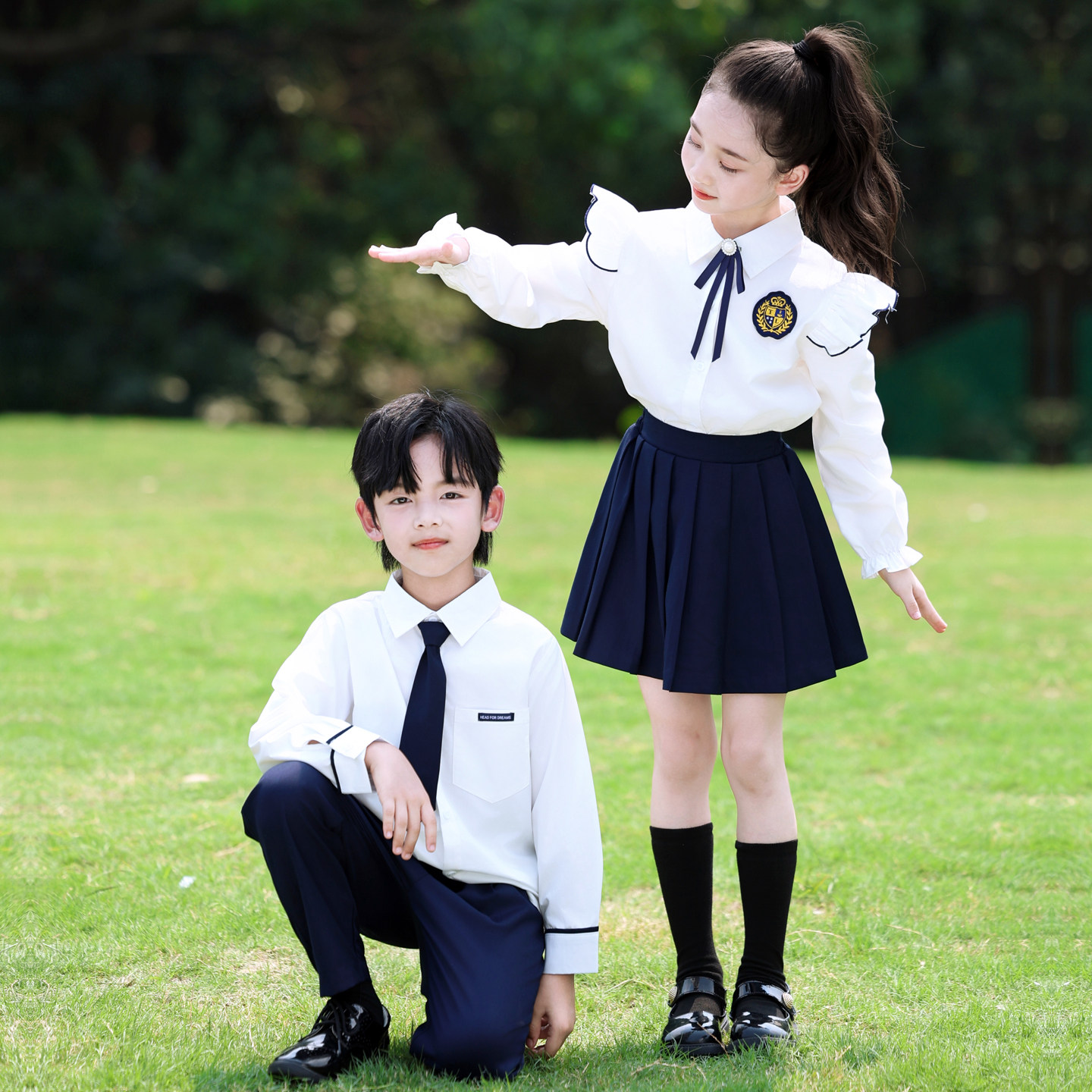 小学生合唱演出服学院风儿童长袖衬衫表演服幼儿园园服毕业照班服,淘宝优惠券,粉丝福利购,淘宝优惠卷