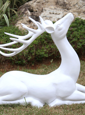 户外婚庆美陈动物麋鹿园林景观