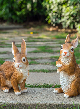 草地树脂仿真兔子庭院园林景观