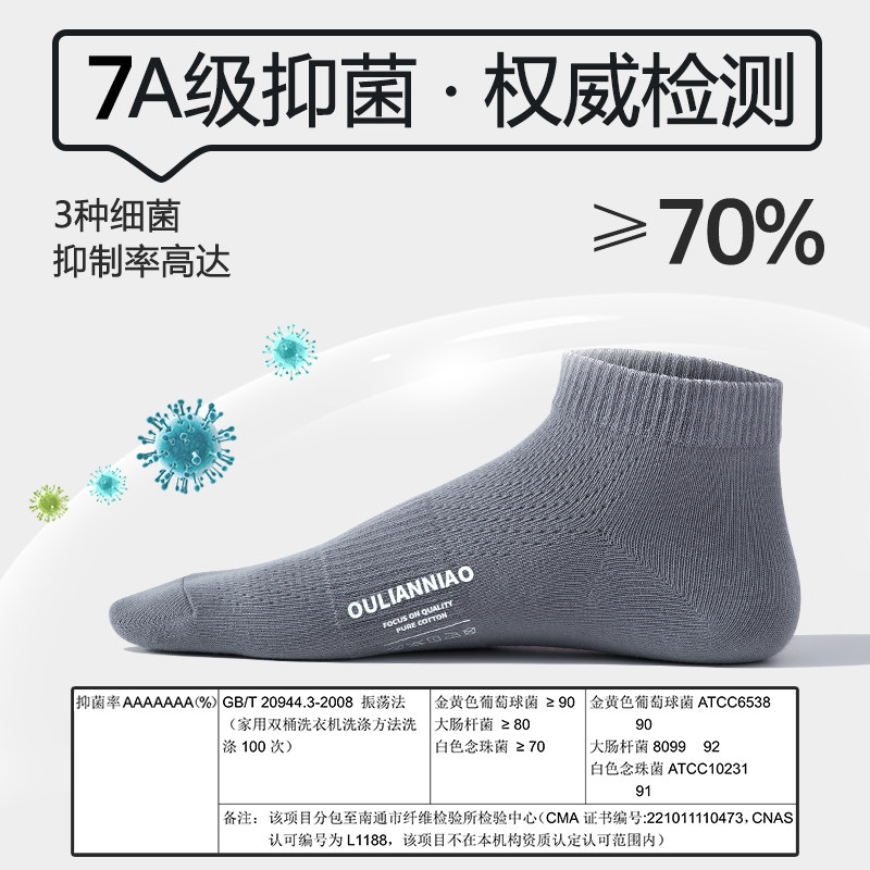 袜子男夏季短袜7A级抗菌防臭网眼透气短筒棉袜吸汗防滑不掉跟船袜,淘宝优惠券,粉丝福利购,淘宝优惠卷