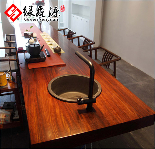 实木大板桌奥坎茶桌巴花胡桃乌金木老板办公桌原木书桌餐桌会议桌 - 图0