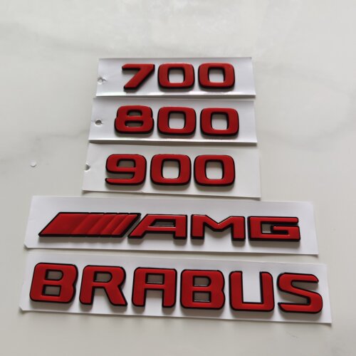 适用于奔驰博速700 800 900 AMG BRABUS车标贴标红色装饰标后尾标-图3