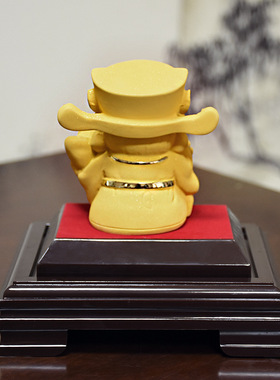 绒沙金飘带金财神摆件财源广进财神工艺品摆件商务开业礼品