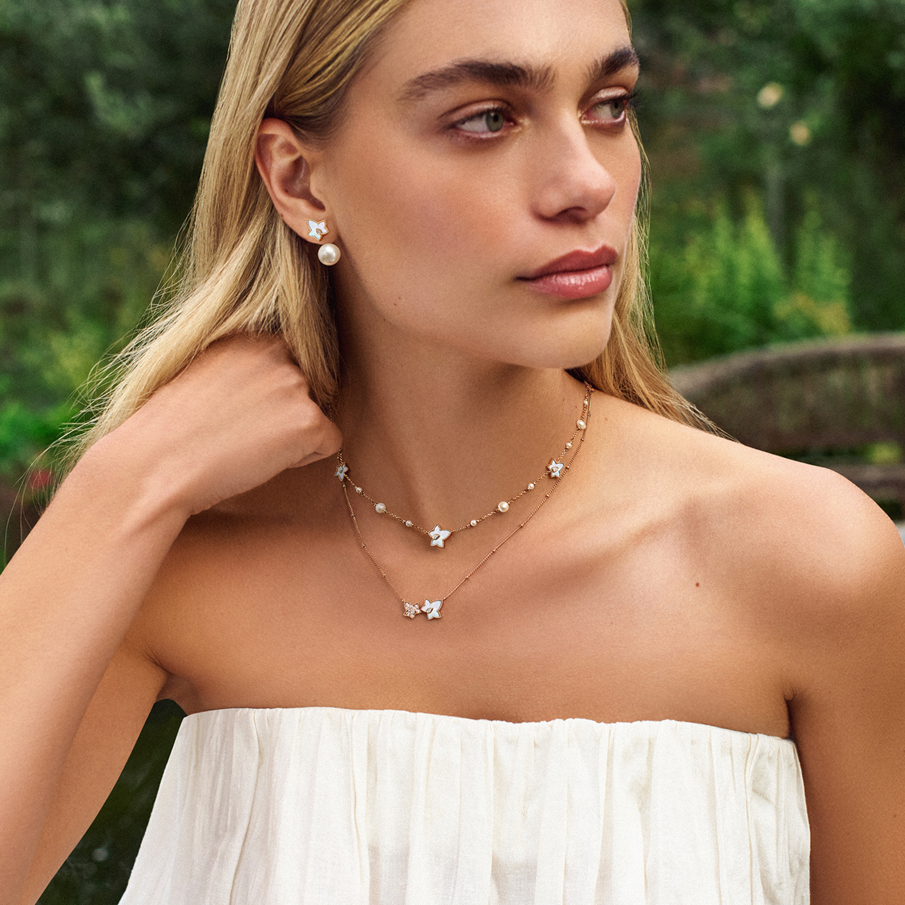 [新品上市]Lola Rose罗拉玫瑰常青藤双叶项链白贝母生日礼物