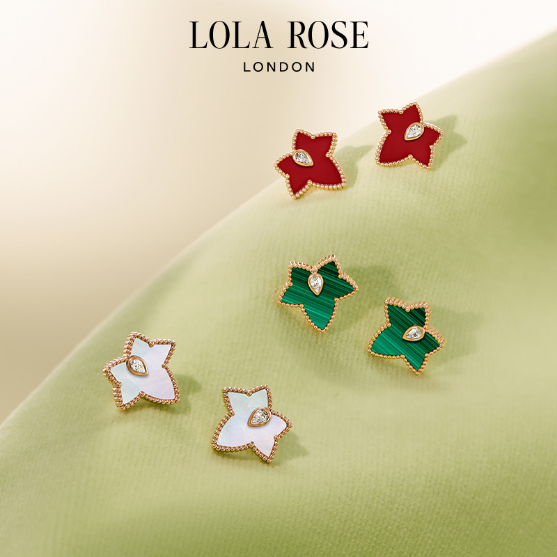 Lola Rose罗拉玫瑰常青藤红玛瑙耳钉女本命年时尚轻奢生日礼物