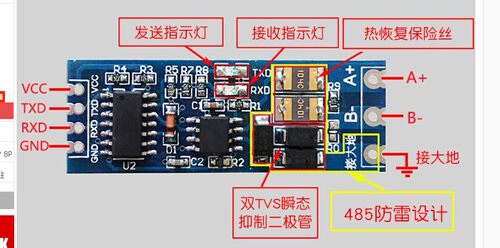 单片机TTL转RS485模块 485转串口UART电平互转 硬件自动流向控制 - 图2