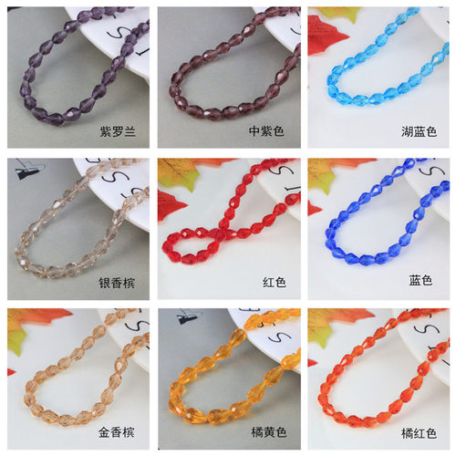 6*8mm直孔水滴水晶珠子散珠成人手工制作diy配件项链发饰手链材料 - 图3