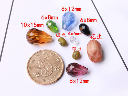 6*8mm直孔水滴水晶珠子散珠成人手工制作diy配件项链发饰手链材料 - 图0
