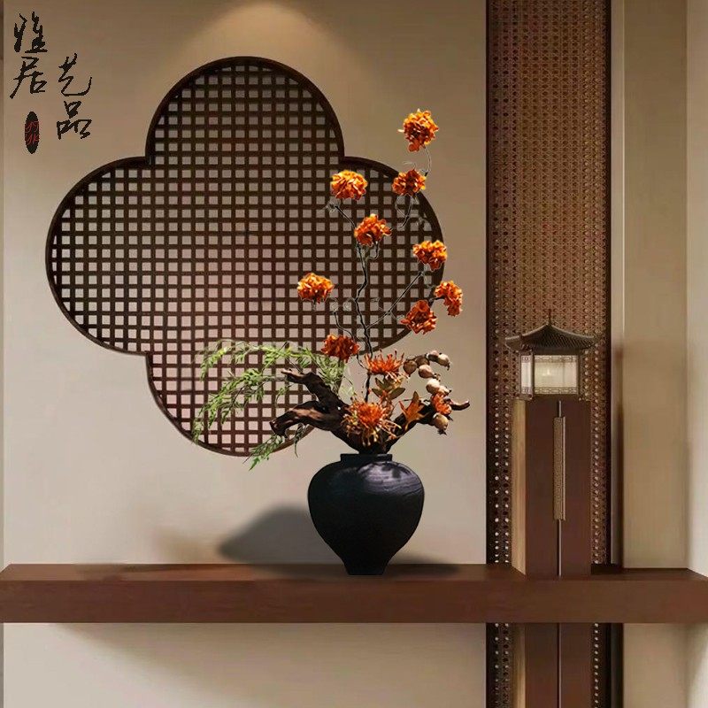 禅意新中式树脂木纹宋式花瓶摆件家居玄关民宿酒店侘寂风高级装饰,淘宝优惠券,粉丝福利购,淘宝优惠卷
