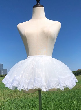 水手服35cm裙撑日常微蓬短款蛋糕裙蕾丝jk洛丽塔软纱lolita蓬蓬裙