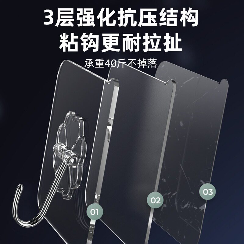 粘钩强力粘贴挂钩免打孔无痕承重粘胶厨房墙壁挂钩贴墙面浴室门后