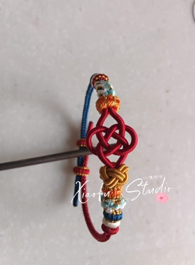 手工编绳金钱结又叫双钱结，寓意：财源滚滚，好事成双DIY