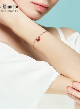 S925女纯银玛瑙简约手链百搭时尚