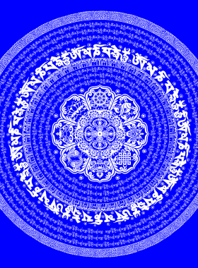 六字真言描金画稿唐卡diy西藏