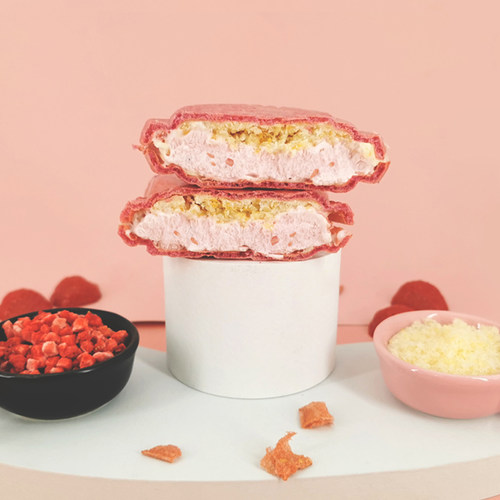 Applo阿波罗鲷鱼烧冰淇淋薄脆威化曲奇雪糕樱花草莓味冰激凌91g - 图1