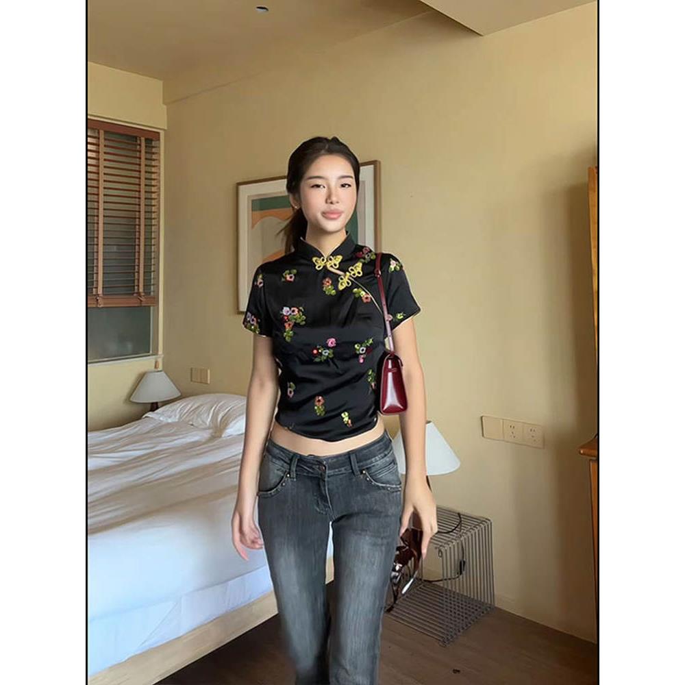 新中式女装国风上衣年轻版禅意高端盘扣唐装高级感小衫女2025新款 - 图0