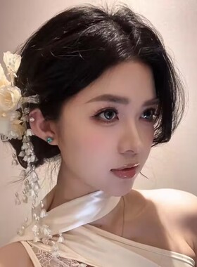 新娘头饰森系超仙花朵发夹