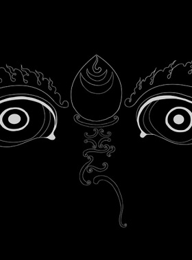 财神法眼纯棉油画布唐卡描金