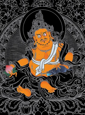 黄财神唐卡手绘描金解压静心