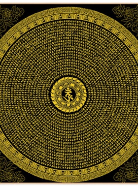 楞严咒坛城纯棉油画布唐卡描金