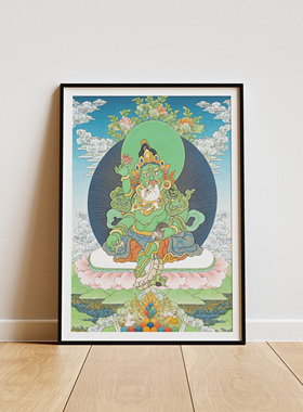 黑财神纯棉油画布唐卡描金