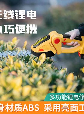 小型家用手持式电动绿篱机花园草坪两用无线锂电迷你割草机超小