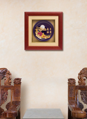 花好月圆手工陶瓷摆件客厅装饰品