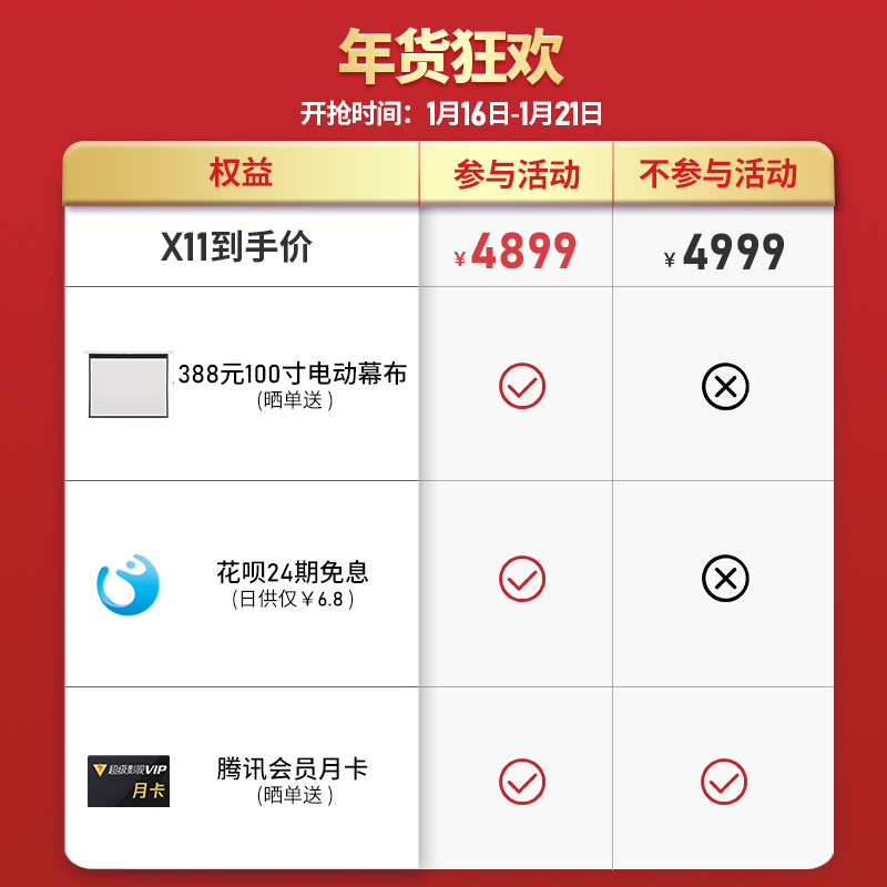 obe大眼橙x11投影仪家用投墙4k 大眼橙投影机