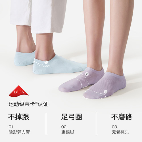 ubras小凉风网眼袜透气秋冬男女隐形袜船袜女防臭7A抗菌短袜子男 - 图2