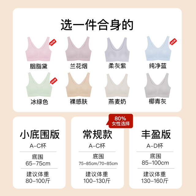 Ubras Classicless SIZE Big Breasts Small Small Summary, Steel Circle, Comfortable Vests, Vests, Brasted Underwear Woman