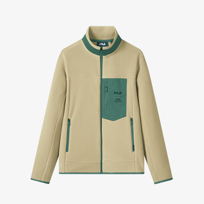 FILA | BBC EARTH联名系列斐乐儿童加绒上衣秋季新款男大童外套潮 - 图3