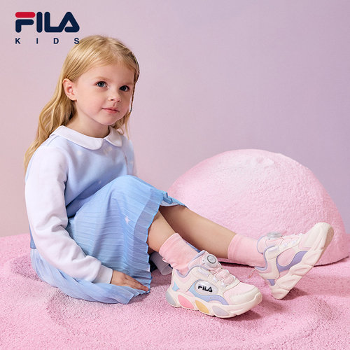 FILA斐乐儿童童装裙子2024春季新款小童女童休闲运动针织连衣裙潮 - 图2