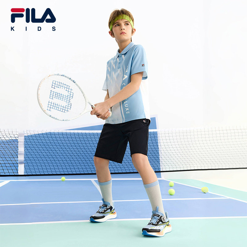 FILA斐乐儿童童装短袖T恤2025年夏季新款男中大童针织短袖POLO衫,淘宝优惠券,粉丝福利购,淘宝优惠卷