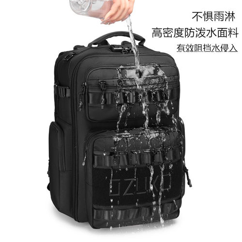 OZUKO户外运动战术双肩包男士商务出差旅行电脑背包17寸防盗防水 - 图3