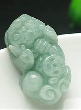 正品天然翡翠貔貅吊坠翡翠玉项链A货玉貔貅挂件男女款玉坠