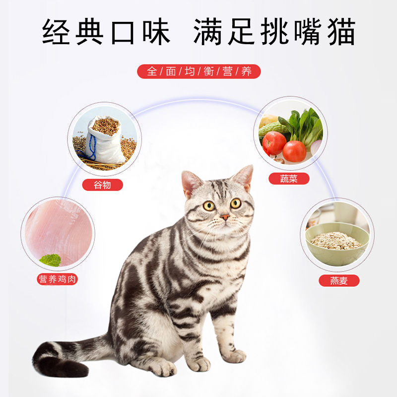 天然猫粮增肥发腮家猫成猫幼猫美短英短低油低盐鱼肉味猫粮猫主粮-图2