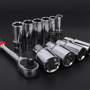 Dafei Hexagonal Extended Socket Head 14 Extended 1/2 Electric Wrench Socket Hollow 8-32mm Socket Head Set