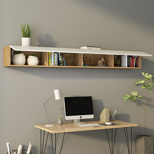 厨房实木吊柜挂墙式墙壁柜顶柜卫生间客厅墙上储物收纳置物阳台柜 - 图1