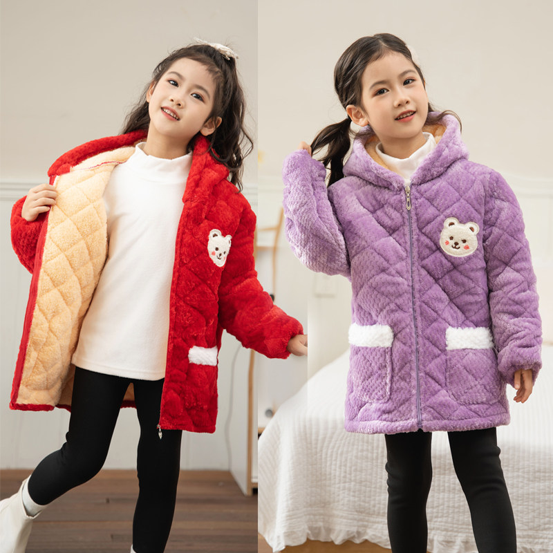 加绒加厚罩衣可外穿男女童保暖3岁以上大码时尚韩版宝宝棉衣外套,淘宝优惠券,粉丝福利购,淘宝优惠卷